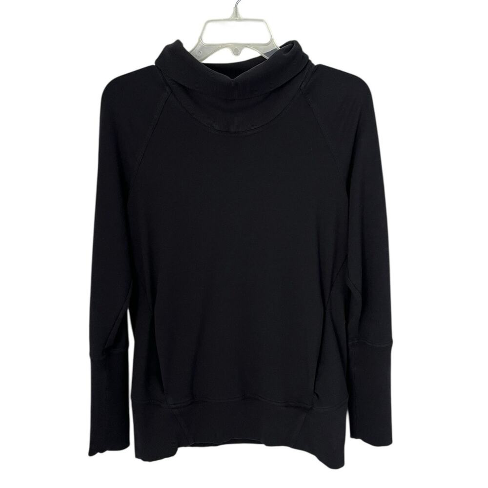 Lululemon High Lines Pullover Sweatshirt Cowl Neck Pockets Active Gym Black 6 - Picture 4 of 10